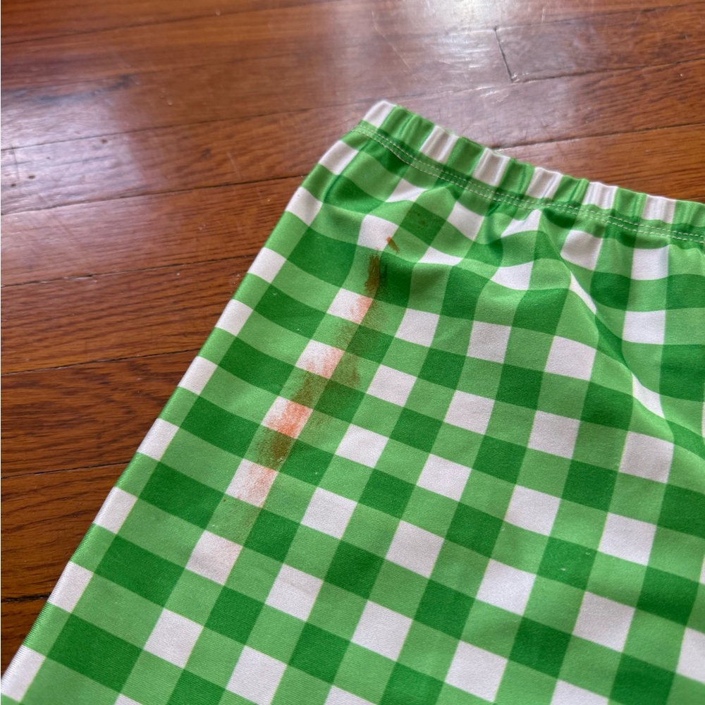 🍏 Green Gingham Bike Shorts - Picture 5 of 6